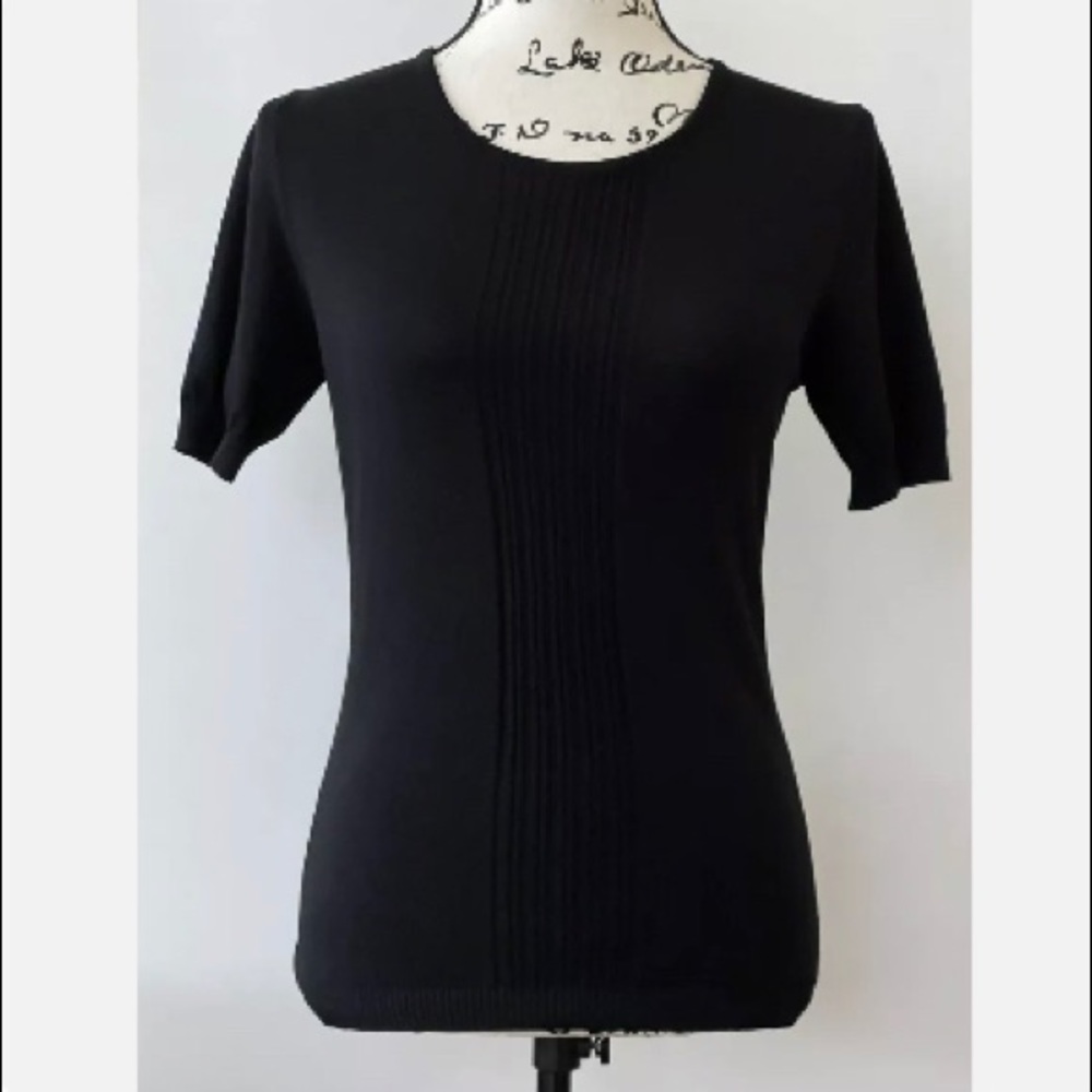 Aziz Women Black Short Sleeve T-Shirt S.
